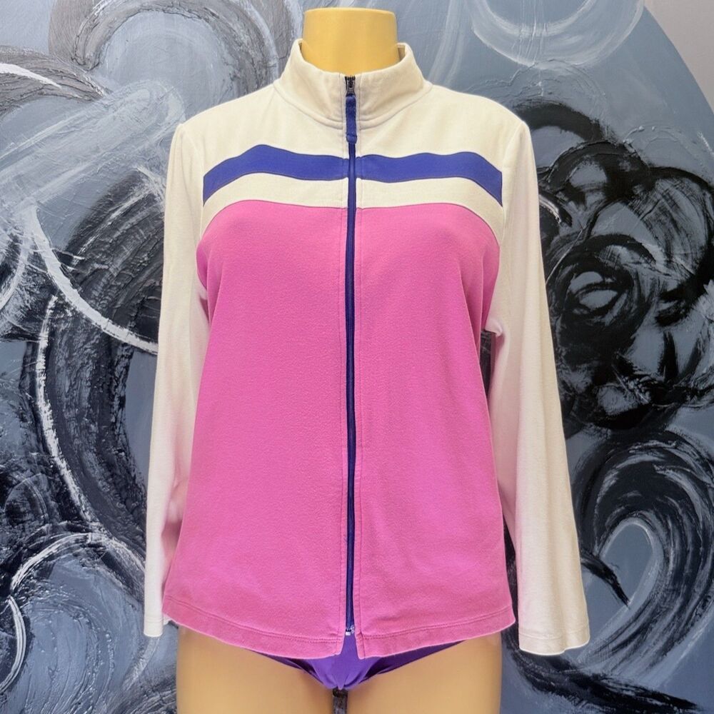 Appleseed’s Petites Pink Colorblock Zip Active Jacket | Women’s PL